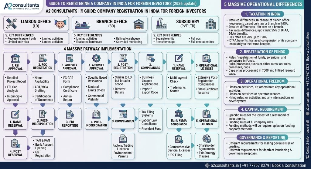 Liaison Office vs Branch Office vs Subsidiary in India: Which Structure Fits Your Company?